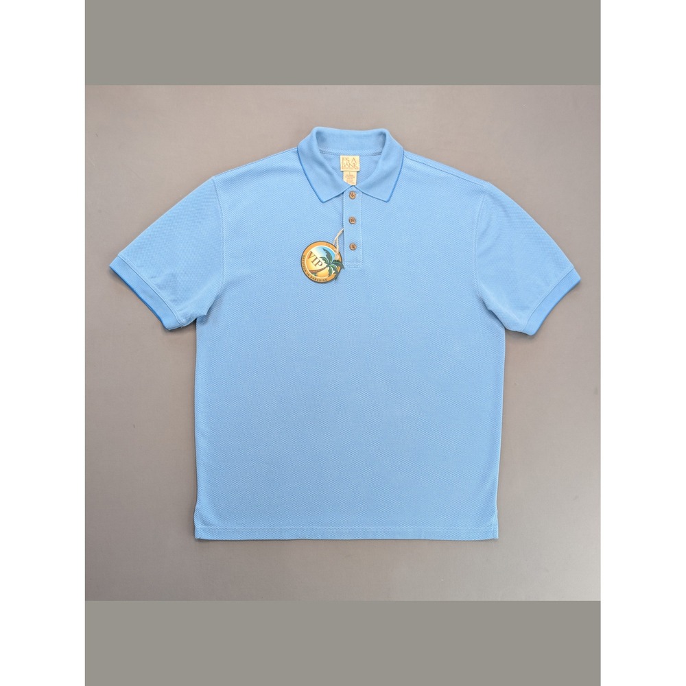 NWT Jos A Bank VIP Vacation in Paradise Blue Polo Shirt Large